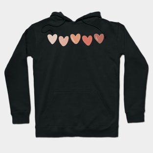 Cream, Pink, Red Heart Line Hoodie